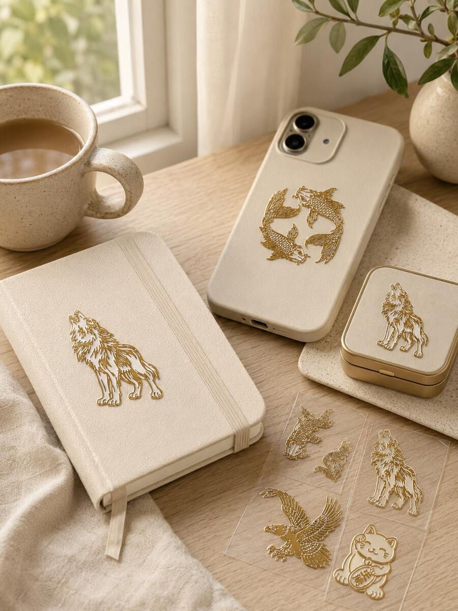 Haus Hana Multi-Purpose Metallic Sticker, Self-Adhesive Waterproof Decor Decal, DIY Craft Ornament For Phone & Home, Holiday Gift For Father's Day & Eid Al-Adha - multicolor - View 1