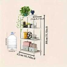 1 Étagère de rangement et d'organisation en plastique multifonctionnelle et imperméable à 4 couches - Convient pour la cuisine, la salle de bain, la chambre, le bureau, le garage - Multicolore - Voir 17