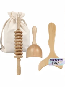 1PC Wooden Massage Tool Set Full Body Massage For Back Waist Abdomen Tension Relief Promoting Relaxation Must Have Home Use Perfect Holiday Gift Massager Self Care Tool Home Wellness Essential - Multicolor - View 1