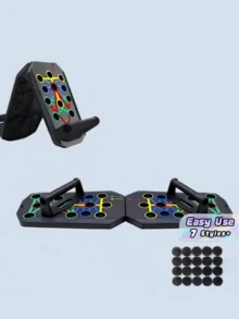 1 Set Multifunctional Pushup Board, Portable Foldable Fitness Equipment With Handles, Suitable For Chest, Abdomen, Arms And Back Exercises, Gym Accessories - Multicolor - View 1