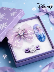 Disney 1 件冰雪奇缘公主发夹发饰手工饰品生日礼物派对小礼盒套装安娜公主配饰纪念品 - 粉色艾莎髮飾3pcs - 查看 3
