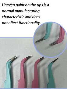 2PCS Rose Red Minimalist Eyelash Tweezers, Straight And Angled Tip Design, Two Tip Options, Precision Crafted, Easily Meets Various Needs. Thickened Steel, High Hardness, Good Elasticity, Durable. Comes With Protective Cap To Avoid Hand Injury. Comfortable Fit. - Multicolor - View 17