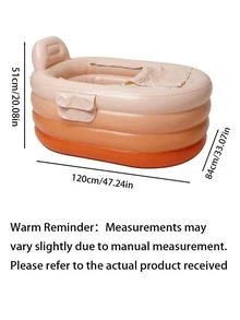 1 pieza Bañera inflable portátil para adultos con bomba de pie - Fácil de inflar y drenar, adecuada para SPA en casa, baño caliente/frío, plegable para almacenamiento - Regalo perfecto - A - Ver 15
