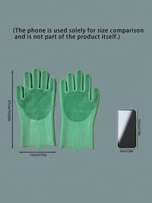 Pet Bathing Glove, Silicone Massage Brush For Dogs And Cats, Pet Bath Scrubber Supplies - Green - View 4