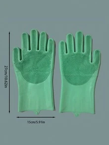 Pet Bathing Glove, Silicone Massage Brush For Dogs And Cats, Pet Bath Scrubber Supplies - Green - View 8