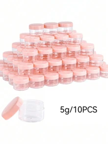 5/10/20PCS, Mini Transparent Sample Bottle, Small Cosmetics Container, Cream, Lotion, Lipstick, Eye Shadow, Nail Powder, Etc. Portable And Reusable Travel Necessities - Pink - View 8