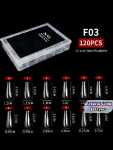 120 Pcs Dual Form Nail Molds French Manicure Transparent Tips 12 Sizes DIY Gel Extension Kit Salon Professional Nail Art Tool - Multicolor - View 1