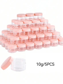 5/10/20PCS, Mini Transparent Sample Bottle, Small Cosmetics Container, Cream, Lotion, Lipstick, Eye Shadow, Nail Powder, Etc. Portable And Reusable Travel Necessities - Pink - View 10