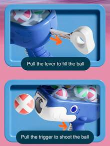 Whale-Shaped Sticky Ball Gun Toy, Target Ball Game, Children'S Multiplayer Shooting Competition, Parent-Child Interaction, Shooting Toy For Boys - Multicolor - View 6