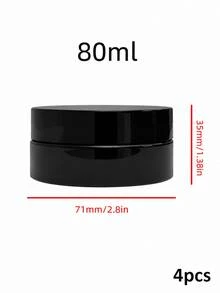 4pcs-Diameter 7 Centimeters,Black Plastic Jars With Lids, Cosmetic Containers Jars With Wide-Mouth For Slime, Beads, Rhinestones, Sequins Cosmetics, Lotion, Cream, Ointments And More ,There Are 8 Capacities To Choose From - Black - View 17