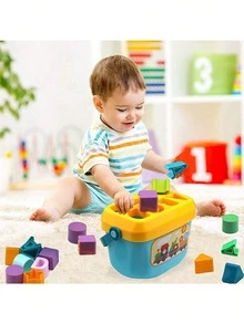 Baby Toy Shape Sorting Learning Blocks, Toddler Toys And Garden Building Toys, Abc And Shape Blocks, Shape Sorting Game, Children'S Educational Toys (Some Parts Sent Randomly) - Multicolor - View 3