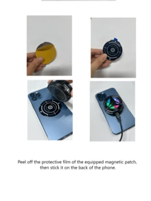RGB 手機散熱器 - 便攜式 RGB 手機散熱風扇 | 磁吸式手機散熱器，擁有更大的散熱面積，適用於手機/平板電腦/iPad，輕巧便攜 - 彩色 - 查看 5