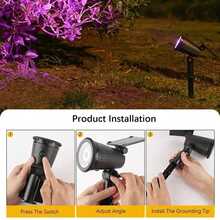 Outdoor Waterproof Solar Light, Dual-Use Spotlight, Ip65 Waterproof Led Light, Solar Garden Light, Zero Electricity Cost, Suitable For Courtyards, Gardens, Camping, Home Decoration, A Gift For Parents And Friends - black - View 9