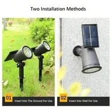 Outdoor Waterproof Solar Light, Dual-Use Spotlight, Ip65 Waterproof Led Light, Solar Garden Light, Zero Electricity Cost, Suitable For Courtyards, Gardens, Camping, Home Decoration, A Gift For Parents And Friends - black - View 10
