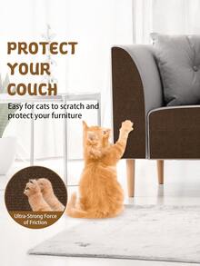 1PC Self Adhesive Cat Scratch Furniture Protector Pad Anti Scratching Couch Sofa Protector DIY Cat Tree Scratch Guard For Indoor Cat Cat Supplies Pet Furniture Protector - 30*100cm - View 12