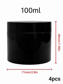 4pcs-Diameter 7 Centimeters,Black Plastic Jars With Lids, Cosmetic Containers Jars With Wide-Mouth For Slime, Beads, Rhinestones, Sequins Cosmetics, Lotion, Cream, Ointments And More ,There Are 8 Capacities To Choose From - Black - View 15