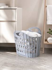 1pc Multi-Functional Foldable Laundry Basket, Wall Mountable & Hanging Dirty Clothes Hamper, Collapsible Fabric Storage Bin For Bathroom Bedroom - Multicolor - View 4