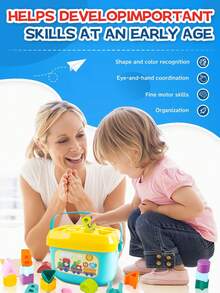 Baby Toy Shape Sorting Learning Blocks, Toddler Toys And Garden Building Toys, Abc And Shape Blocks, Shape Sorting Game, Children'S Educational Toys (Some Parts Sent Randomly) - Multicolor - View 5