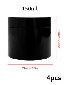 4pcs-Diameter 7 Centimeters,Black Plastic Jars With Lids, Cosmetic Containers Jars With Wide-Mouth For Slime, Beads, Rhinestones, Sequins Cosmetics, Lotion, Cream, Ointments And More ,There Are 8 Capacities To Choose From - Black - View 18