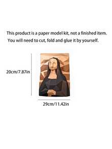 superFUNNYmarket 1件精緻3D紙模DIY手工藝品，優雅桌面裝飾品，現代家居裝飾點綴，獨特手工生日節日假期禮物 - 多色 - 查看 9