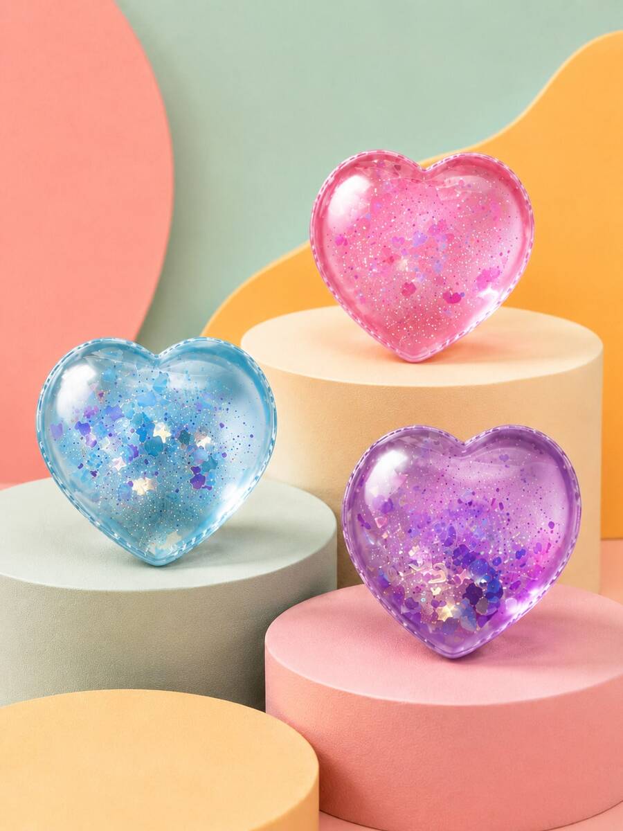 POKOJA LAND 1pc Heart-Shaped Squishy Toy, Soft & Comfortable Texture, Non-Sticky Rebound Quick Shaping, Cute & Compact Palm-Sized Toy, Children Toy & Gift - Multicolor - View 1