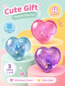 POKOJA LAND 1pc Heart-Shaped Squishy Toy, Soft & Comfortable Texture, Non-Sticky Rebound Quick Shaping, Cute & Compact Palm-Sized Toy, Children Toy & Gift - Multicolor - View 5