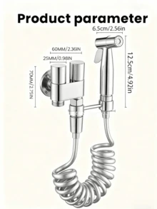 6 Buah Set Semprotan Bidet 2-in-1 yang Dipasang di Dinding, Tekanan Tinggi, Toilet, Pancuran, Kontrol Ganda, Selang yang Dapat Ditarik, Kamar Mandi, Dapur, Semprotan Toilet Bidet Genggam, Kit Shattaf, Katup Keluaran Ganda, Kebersihan Pribadi, Pencuci Hewan Peliharaan, Kain Lap, Popok, Spa, Pereda Nyeri Otot, Pembersihan - perak - View 3