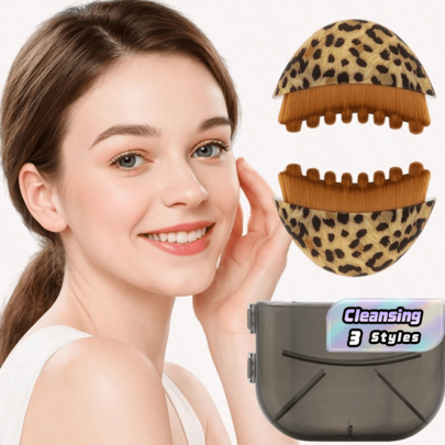 1/3pcs New Leopard Print Lymphatic Contour Face Brush, Dry Brush For Face, Chin And Jawline Lymphatic Drainage Massager, Ergonomic Design Precisely Fits Skin, Relieves Fatigue