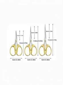 3pcs Ultra-Sharp Blade Scissors Set 4.7"/5.3"/6" Multi-Purpose Home Office School Sewing Arts & Crafts - multicolor - View 4
