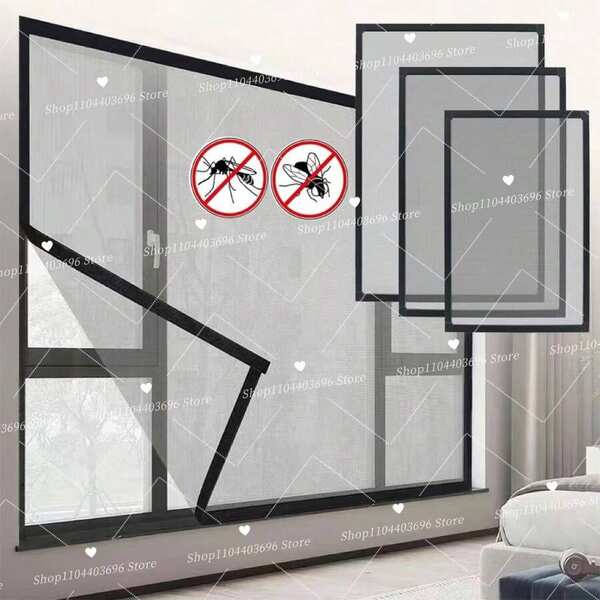 1pc Window Mesh Screen, Mosquito Proof Netting, Easy Installation Without Drilling, Self-Adhesive, Effectively Blocks Mosquitoes And Allows Ventilation