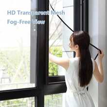 1 buah Jaring Jendela Anti Nyamuk, Pemasangan Mudah Tanpa Pengeboran, Perekat Mandiri, Efektif Menghalangi Nyamuk dan Memungkinkan Ventilasi, Kain Fiberglass Tahan Lama, Cocok untuk Sebagian Besar Jendela, Dapat Dilepas, Dicuci, dan Digunakan Kembali - hitam - View 4