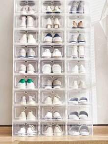Thickened Transparent Plastic Shoe Boxes, Drawer-Style Shoe Boxes, Front Transparent Display, Suitable For Sports Shoes, High Heels, Leather Shoes, And Casual Shoes, Stackable Space Saving, Dustproof Breathable, Easy Slide Out Access - View 5