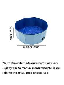 Blue Foldable Pet Bath Pool Portable Outdoor Dog Swimming Cat Wading Pool Drain Plug Design Easy Clean Multipurpose Use - Blue - View 4
