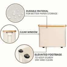 Bamboo Toilet Paper Storage Basket, Holds 12 Rolls, Multi-Use Bathroom Organizer, Toilet Paper Holder Box, Home Bathroom Decor For Autumn & New Semester - multicolor - View 4