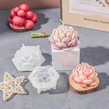 大號和小號蓮花香氛蠟燭矽膠模具 DIY 環氧樹脂花朵手工皂膠水應用模具 批發 - 白色 - 查看 3