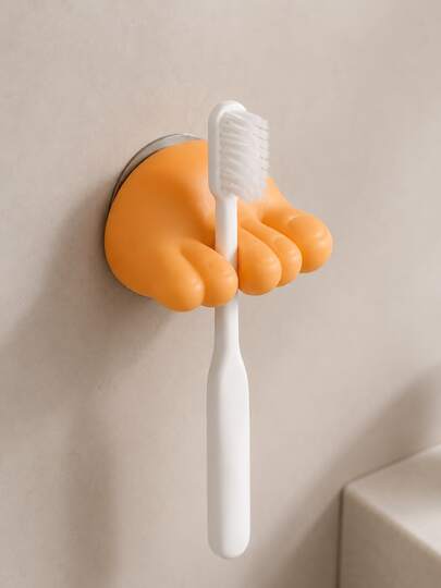 superFUNNYmarket 1/2Pcs Wall-Mounted Toothbrush Holder, No Drilling Required, Ideal For Toothbrush Storage & Bathroom Decor