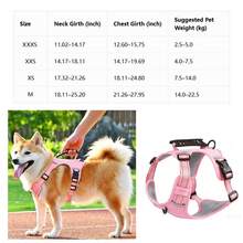 1 Pc Night Reflective Pet Harness, Lightweight Breathable Lining Dog Chest Strap With Comfort Top Handle, Slide Adjustable Buckles, For Walking Training Hiking - Pink - View 7