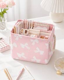 ROMWE Kawaii Cartoon Figure Graphic Large Capacity Laundry Hamper/Basket - Baby Pink - View 6
