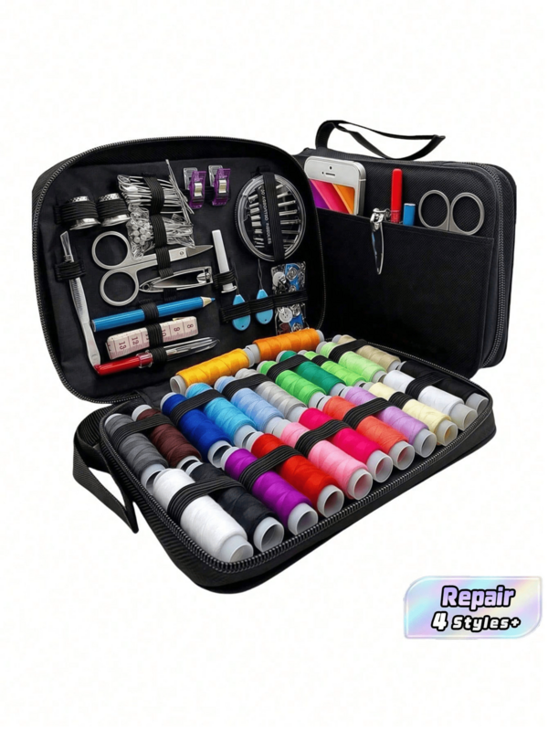 1 Set Multiple Specifications Portable Sewing Kit With Thread, Needles, Scissors, Tape Measure - Emergency Repair & Travel Accessories For Adults, Beginners, Travelers, Home Bedroom, Gift For Family Friends
