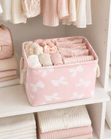 ROMWE Kawaii Cartoon Figure Graphic Large Capacity Laundry Hamper/Basket - Baby Pink - View 4