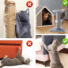 Baofeng 1pc Self-Adhesive Cat Scratching Mat For Walls, Carpets, Sofas & Furniture Protection, Peel&Stick Cat Scratch Pad Board, Anti-Scratch Carpet Cover Pet Scratch Training Toy, - one-size - View 7