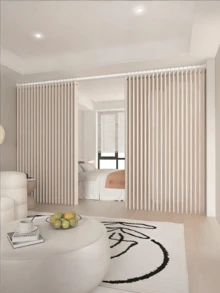1pc Foldable Curtain Partition Rod Free All-Season Decorative Hanging Cloth Divider Rental Home Bed Privacy Screen Room Divider Living Room Bedroom Windows Portable Tension Rod Dorm Studio Apartment High-End Temporary Space Separation - multicolor - View 4