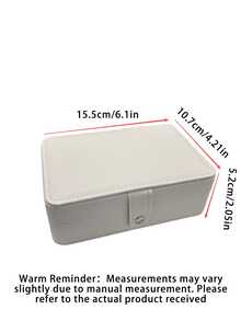 1PC Leather Multi-Functional Double-Layer Jewelry Storage Box, Gift For Valentine's Day Back To School - White - View 10
