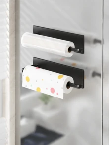 1 Punch-Free Wall-Mounted Kitchen Tissue Holder, Punch-Free Roll Paper Storage Rack, Kitchen Tissue Wrap Towel Storage Rack. - Multicolor - View 8