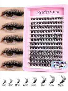 240pcsDIY Single Tufted False Eyelashes Naturally Fluffy Segmented Eyelashes From Grafting Eyelash. - Multicolor - View 1