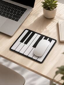 Haus Hana 1 pièce Tapis de souris clavier de piano, motif de clé de sol et de notes, base en caoutchouc antidérapante, tapis de bureau vintage en PVC pour le bureau et la maison, cadeau pour les amateurs de musique, les étudiants, les enseignants, l'usage quotidien, l'anniversaire, Noël - multicolore - Voir 1