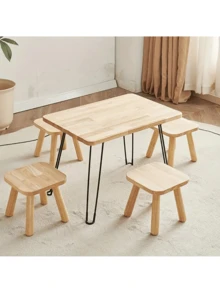 VingeGa 1pc Wooden Medieval Plant Stand, Shoe Bench, Step Stool, 9.41 Inch (24cm) High Planter Table, For Indoor Plants, Modern Accent Table, Flower Pot Riser, Small Round Side/End Table - Multicolor - View 8