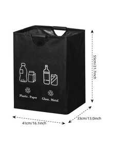 1PC Large Capacity Foldable Thickened Tear Resistant Sponge Handle Can Garbage Bin Collapsible Space Saving For Home Office Kitchen Storage Container - A - View 3