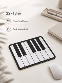 Haus Hana 1 pièce Tapis de souris clavier de piano, motif de clé de sol et de notes, base en caoutchouc antidérapante, tapis de bureau vintage en PVC pour le bureau et la maison, cadeau pour les amateurs de musique, les étudiants, les enseignants, l'usage quotidien, l'anniversaire, Noël - multicolore - Voir 2