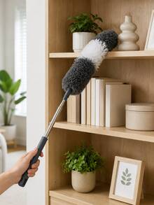 Microfiber Duster With Extendable Handle, Reusable Bendable Washable Duster For Cleaning Ceiling Fans, High Ceilings, Blinds, Furniture, Cars & Cabinets, Perfect For Home & Party Cleaning - Gray - View 5